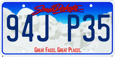 SD license plate 94JP35