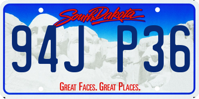 SD license plate 94JP36