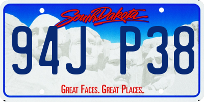 SD license plate 94JP38
