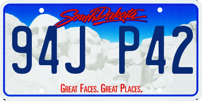 SD license plate 94JP42