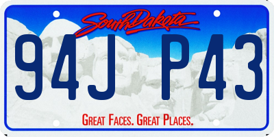 SD license plate 94JP43