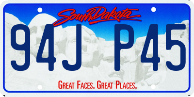 SD license plate 94JP45