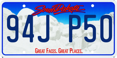 SD license plate 94JP50