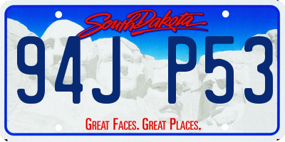 SD license plate 94JP53