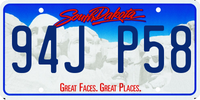 SD license plate 94JP58