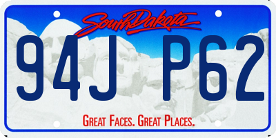 SD license plate 94JP62
