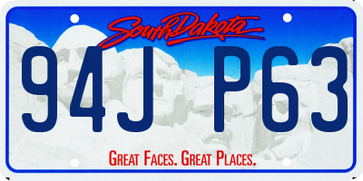 SD license plate 94JP63