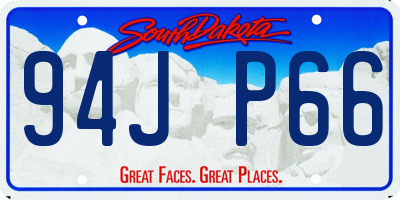 SD license plate 94JP66