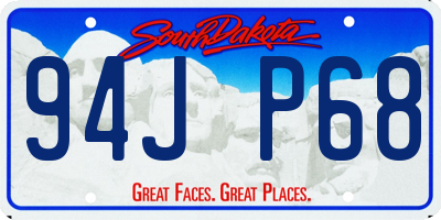 SD license plate 94JP68