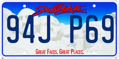 SD license plate 94JP69