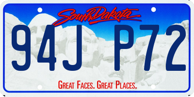 SD license plate 94JP72