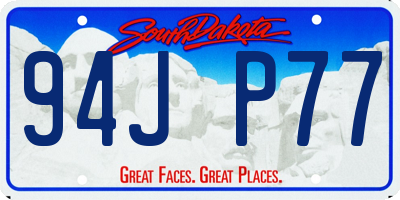SD license plate 94JP77