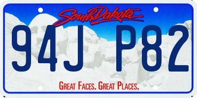 SD license plate 94JP82