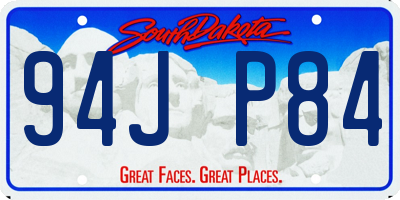 SD license plate 94JP84