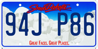 SD license plate 94JP86