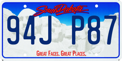SD license plate 94JP87