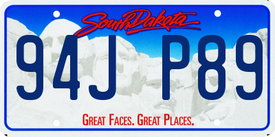 SD license plate 94JP89