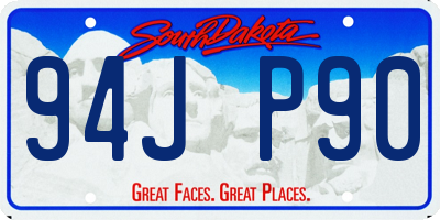 SD license plate 94JP90