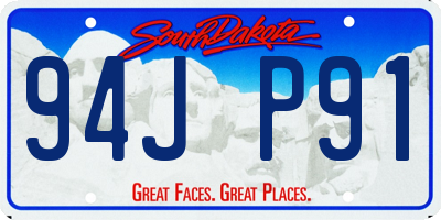 SD license plate 94JP91