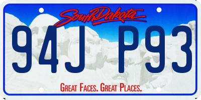 SD license plate 94JP93