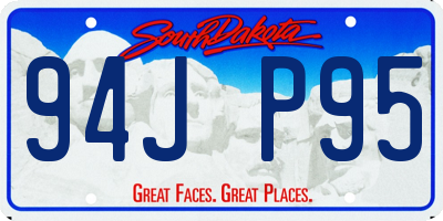 SD license plate 94JP95