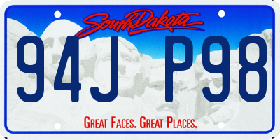 SD license plate 94JP98