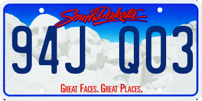 SD license plate 94JQ03
