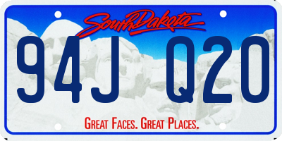 SD license plate 94JQ20