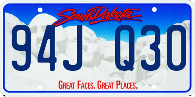 SD license plate 94JQ30