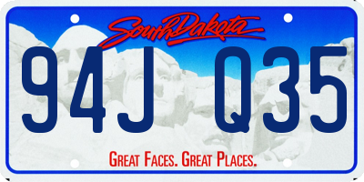 SD license plate 94JQ35