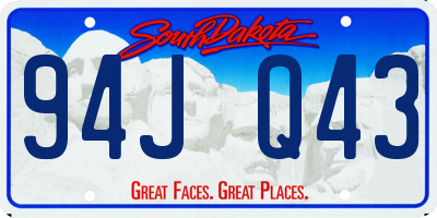 SD license plate 94JQ43