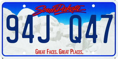 SD license plate 94JQ47