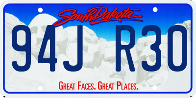 SD license plate 94JR30