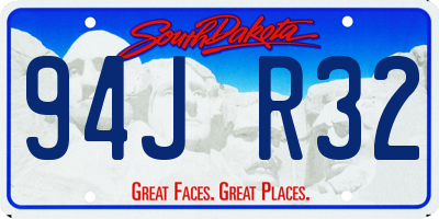 SD license plate 94JR32