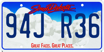SD license plate 94JR36