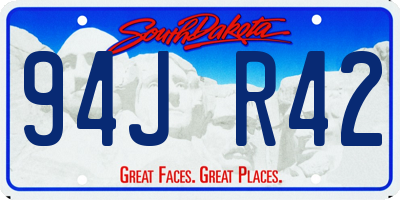 SD license plate 94JR42
