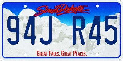 SD license plate 94JR45