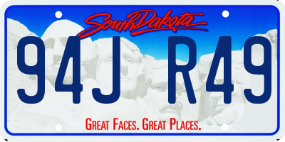 SD license plate 94JR49