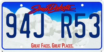 SD license plate 94JR53