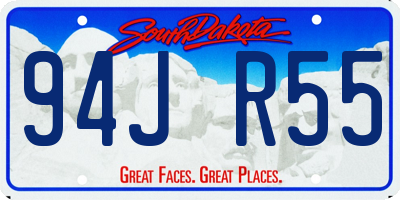 SD license plate 94JR55