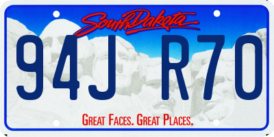 SD license plate 94JR70