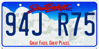 SD license plate 94JR75