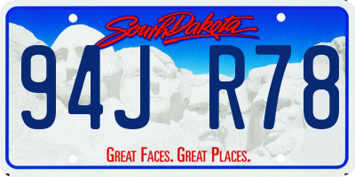 SD license plate 94JR78