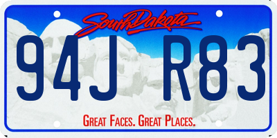 SD license plate 94JR83