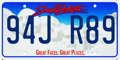 SD license plate 94JR89