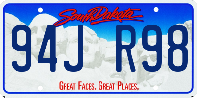 SD license plate 94JR98