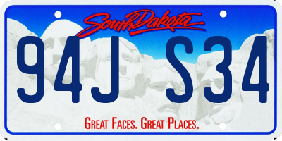 SD license plate 94JS34