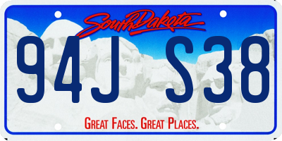 SD license plate 94JS38