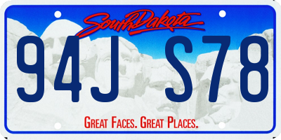 SD license plate 94JS78