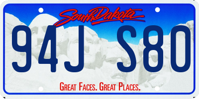 SD license plate 94JS80